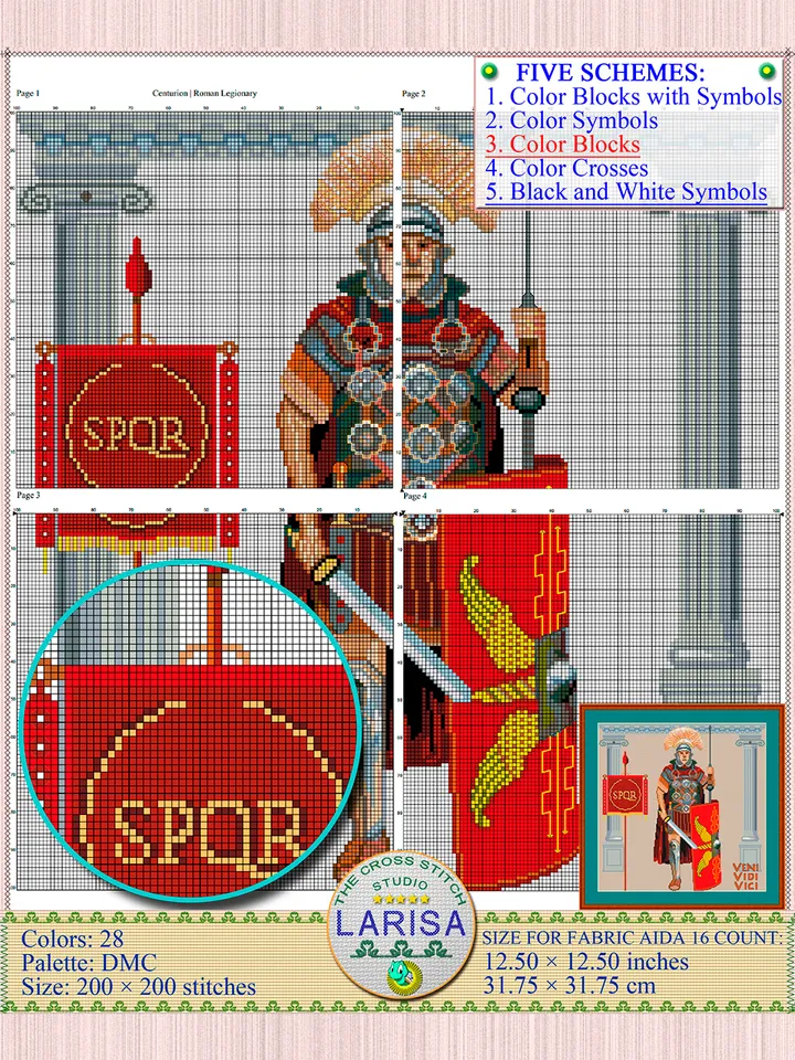 Centurion Cross Stitch Pattern | Roman Legionary
