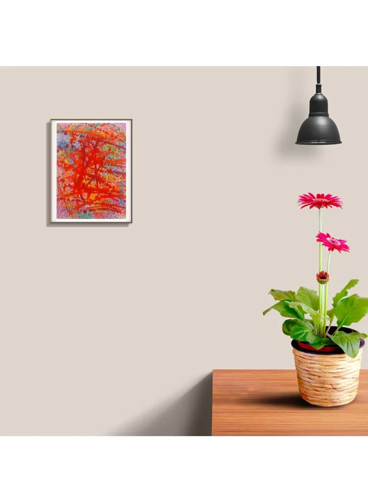 Abstract Art In jackson Pollock Style, Vibrant And Colorful Painting Mixed Media