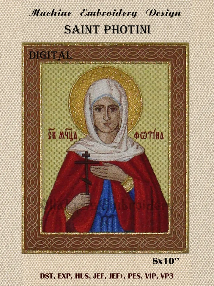 Saint Photini embroidery design