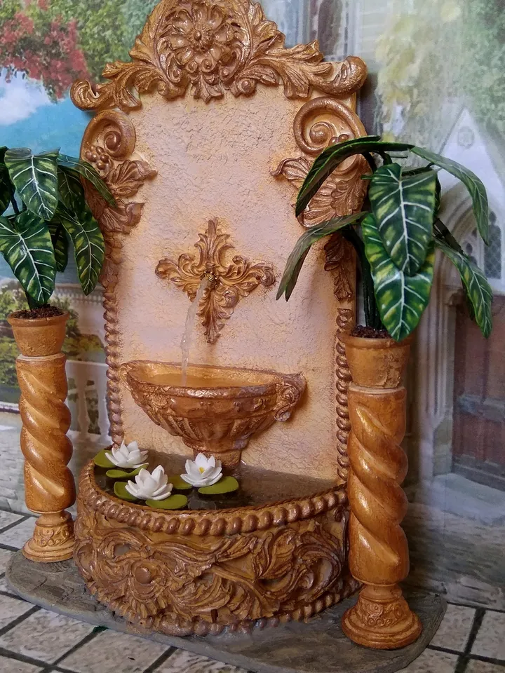 Miniature fountain. Fountain for the collection of dolls.1:12 scale.Handmade. Fountain for a doll. Miniature.