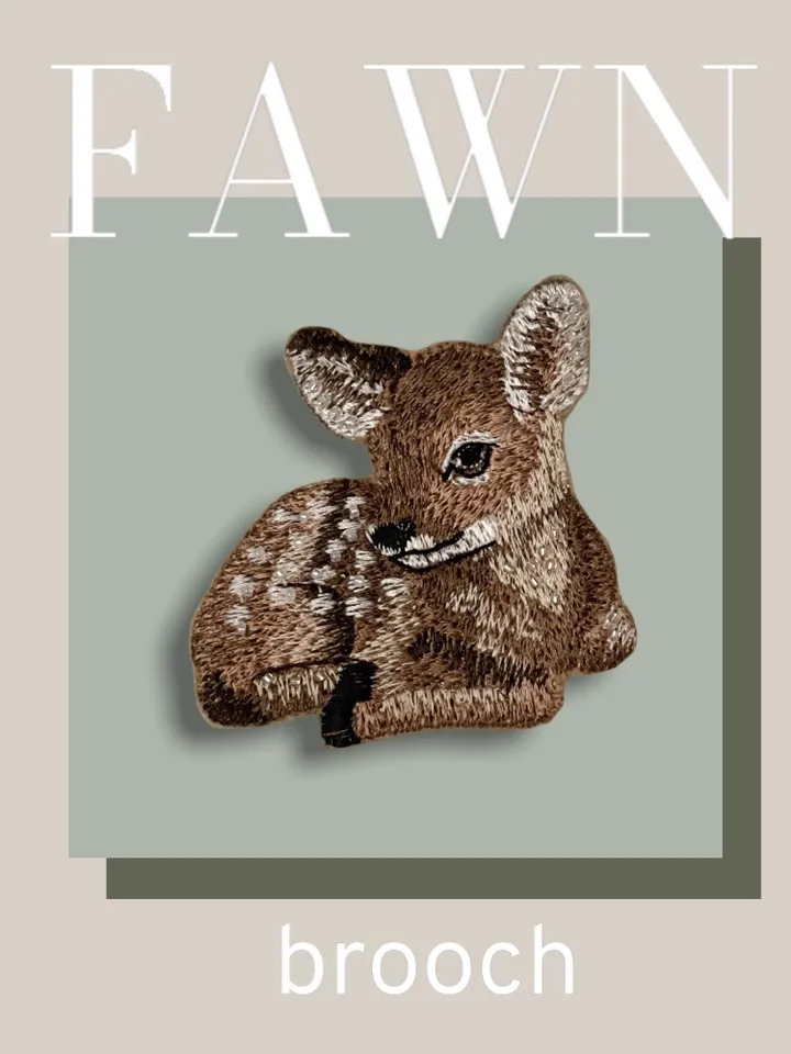 Fawn and fawn brooch machine embroidery designs Digital embroidery pattern Animal embroidery motif Embroidery design for children