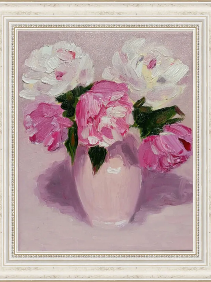 Peonies Painting Original Art Impasto Oil Painting Canvas Painting