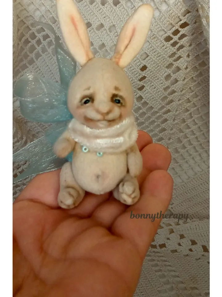 Velvet miniature toy, tiny bunny