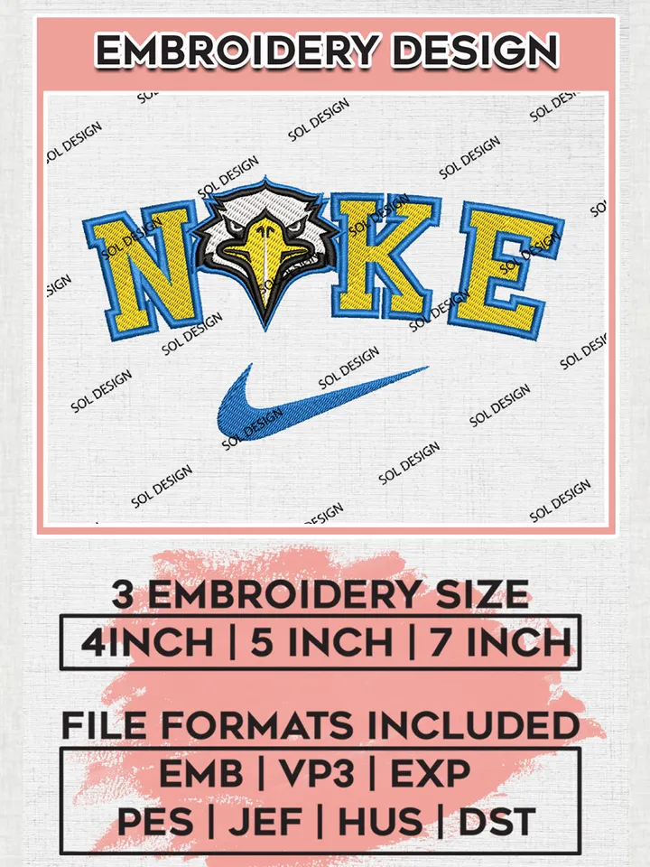 Nike Morehead State Eagles Machine Embroidery Design, NCAA Morehead State Eagles Embroidery Design files, NCAA Logo Embroidery Designs, NCAA Machine Embroidery Designs, Digital Download