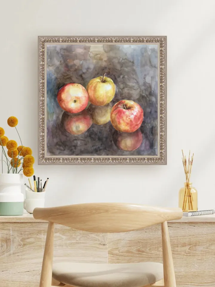 "Apples" watercolor original wall art painting picture still life fruit artwork