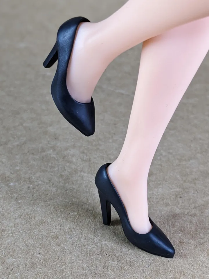 Classic black heels shoes for 30 cm fashion female dolls