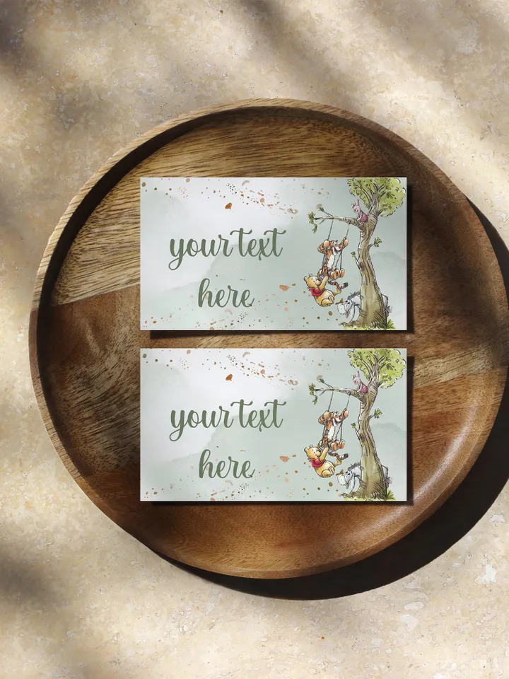 Editable Food Label Hundred Acre Wood First Birthday party food label; Winnie the Pooh Party; Classic Pooh Party Birthday ; wp2