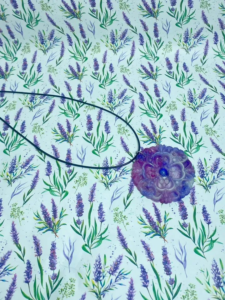 Pendant with cord. Handmade.