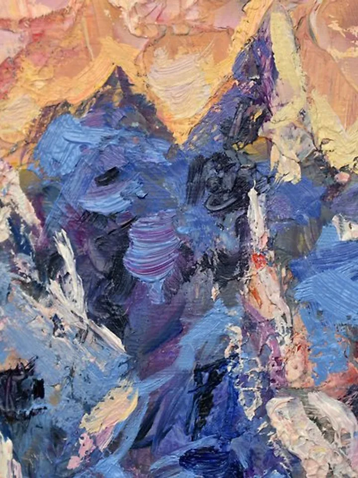 Mountains Painting Landscape Rocky Mountains Artwork Snowy Peaks