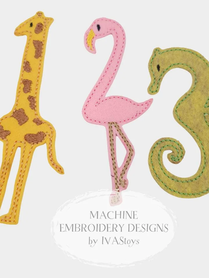 Animal Numbers ITH Embroidery Design Set (0-9), Felt Numbers Pattern for Counting Toy, Preschool Math Activity 4x4 Hoop