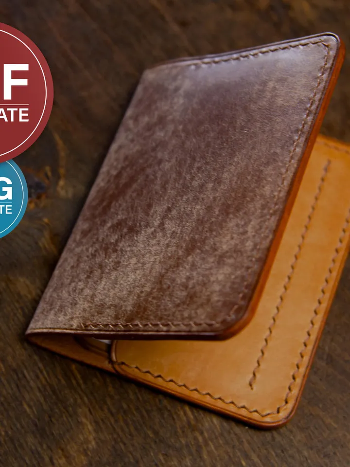 Leather Wallet PDF Pattern: Card Holder SVG Template + Video Tutorial