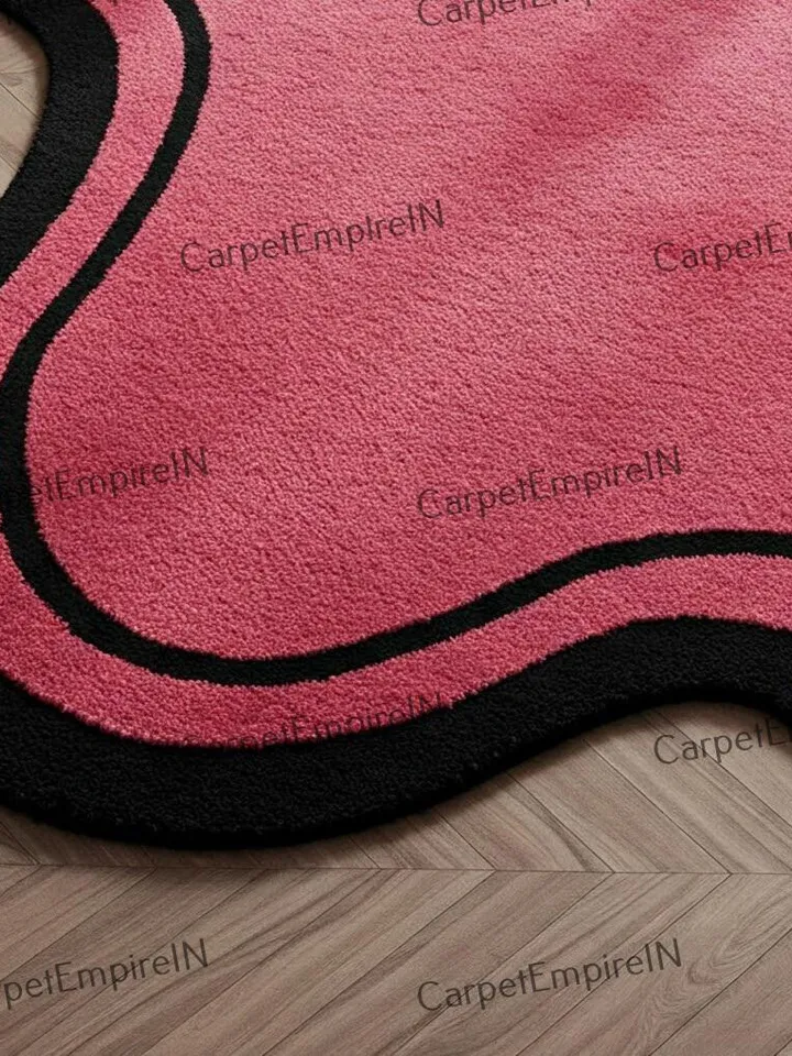 Pink irregular rug - Modern Asymmetrical Floor Rug, Unique Shape Rug, Living room rug,Bedroomrug, 3x5,4x4,4x6,5x7,6x9,10x10,8x10,9x12,10x14