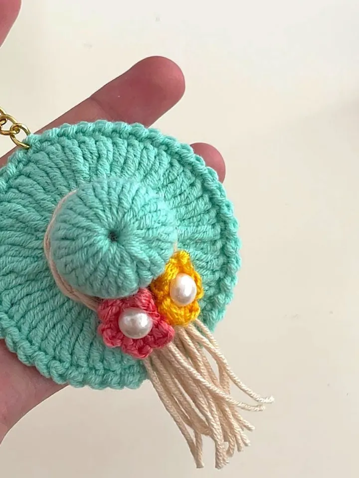 Crochet Mini Hat Pattern - Miniature Vacation Straw Hat - Tiny Crochet Ornaments
