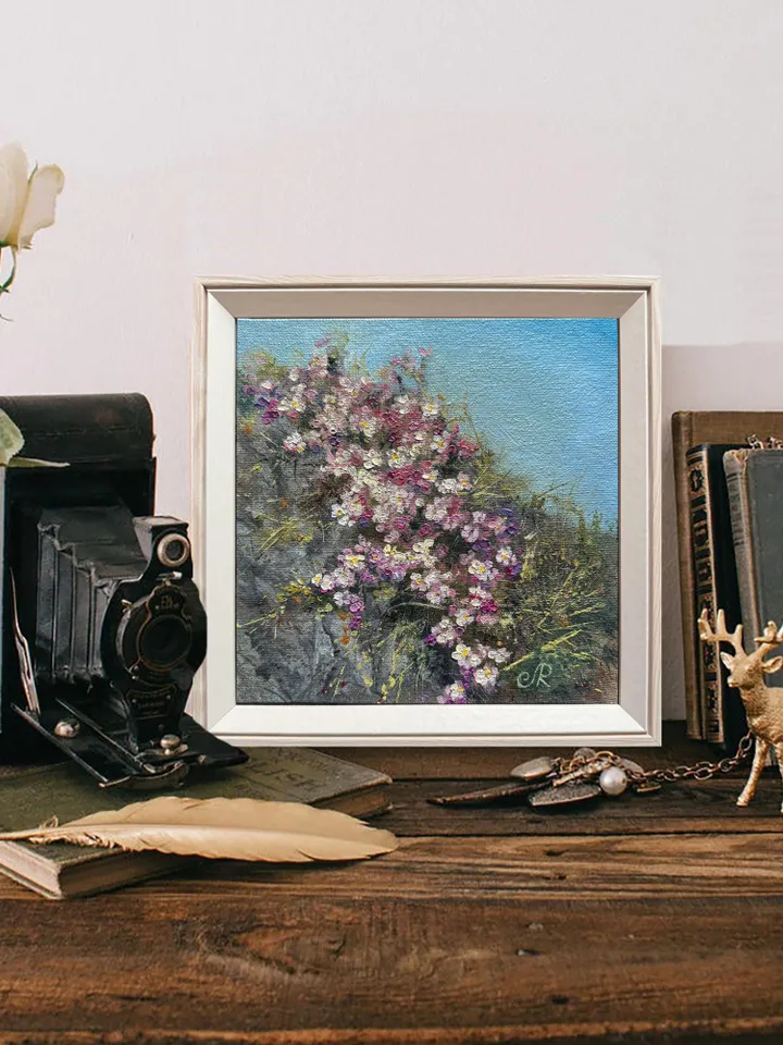 Flowers Original Painting Meadow Painting Flowers Oil Wall Art Floral Artwork
