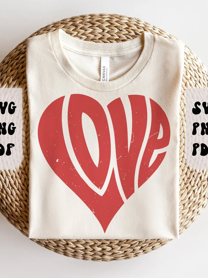 Retro Love Heart Svg, Love Svg, Retro Love Heart Png, Retro Heart, Love Heart, Valentines Day Svg, Valentines Day Png, Retro Valentines Day