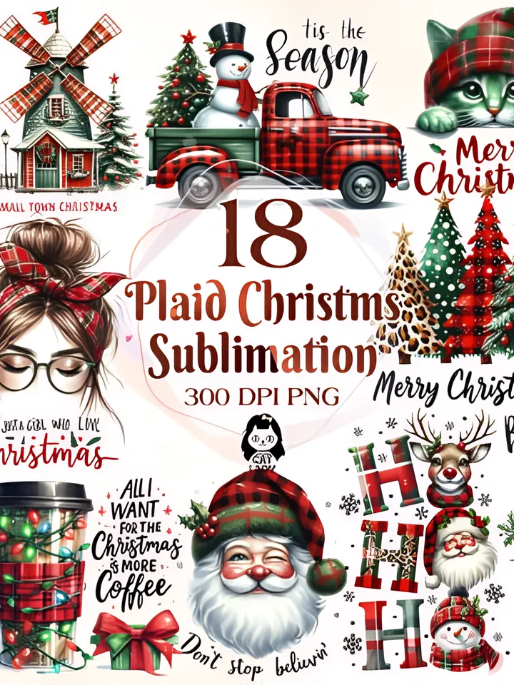 Plaid Christmas Sublimation Quotes