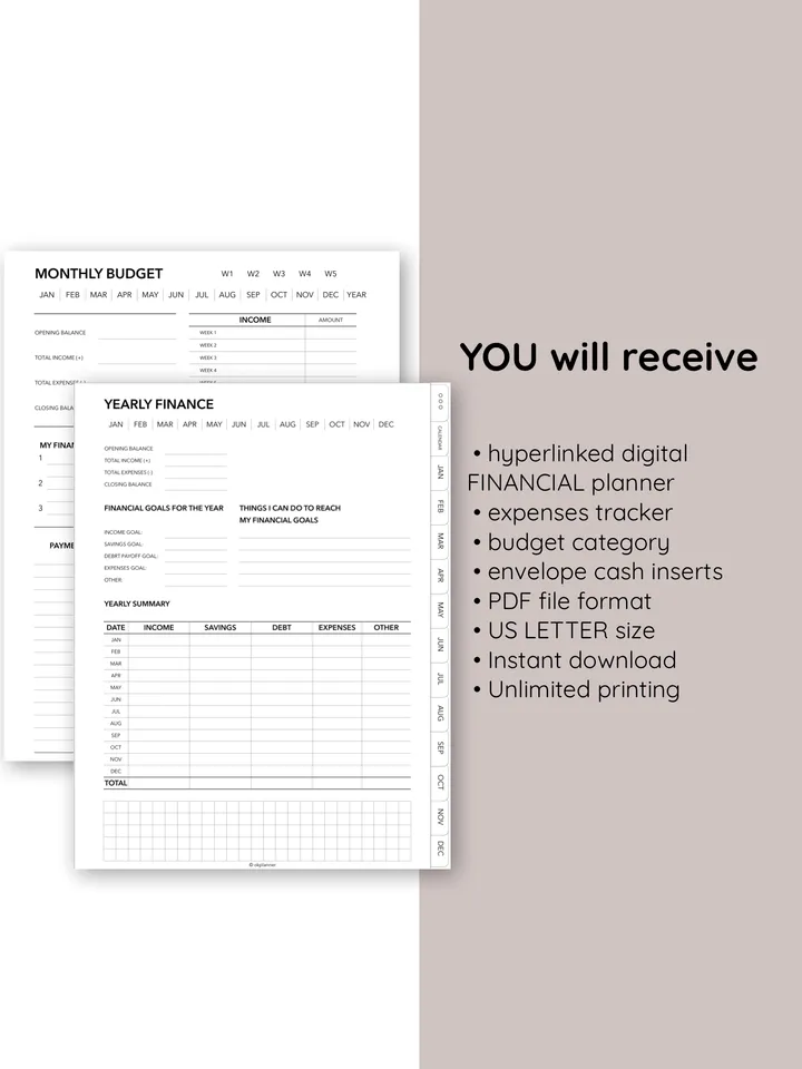 Digital budget planner. Financial planner for family wealth. Personal finance: budget, expense tracking, invest, savings. Cost-of-living crisis printables