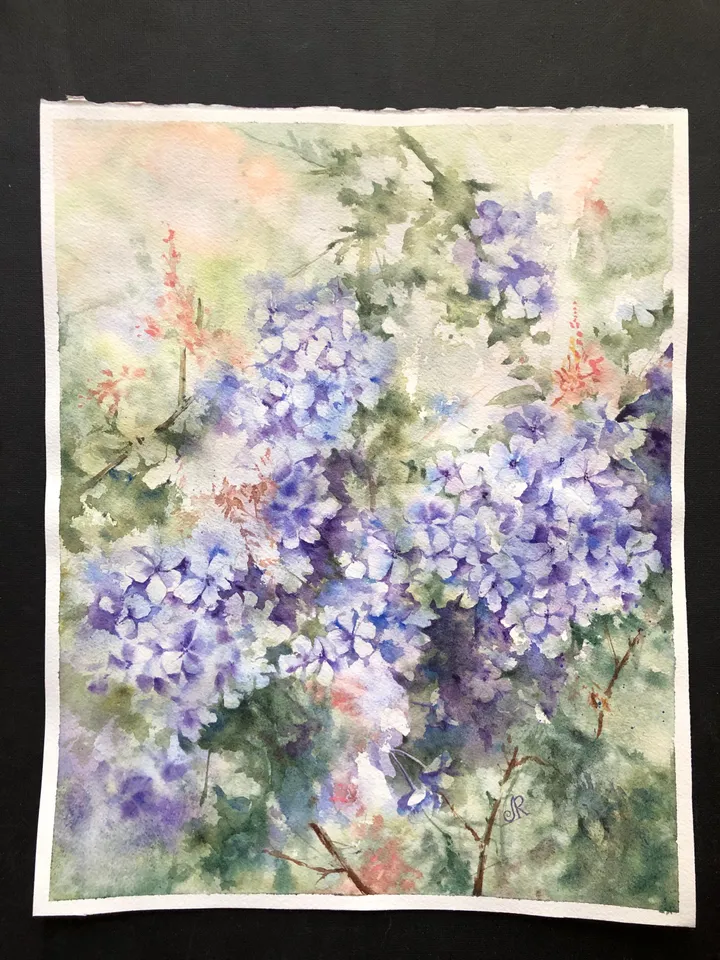 Wildflowers Original Painting Flowers Watercolor Wall Art Abstract Floral Artwork