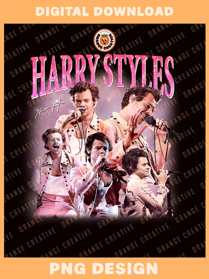Vintage Harry Styles Singer Bootleg T-shirt PNG, 90s Bootleg Template, Graphic Harry  PNG Files, Custom Bootleg Music Tee, Digital Download