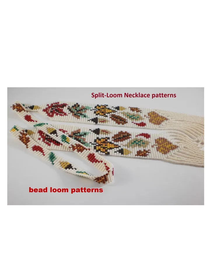 Bead loom patterns, schemes for a Gerdan-Split-Loom Necklace, Beading Loom only Pattern, Instant Download, PDF