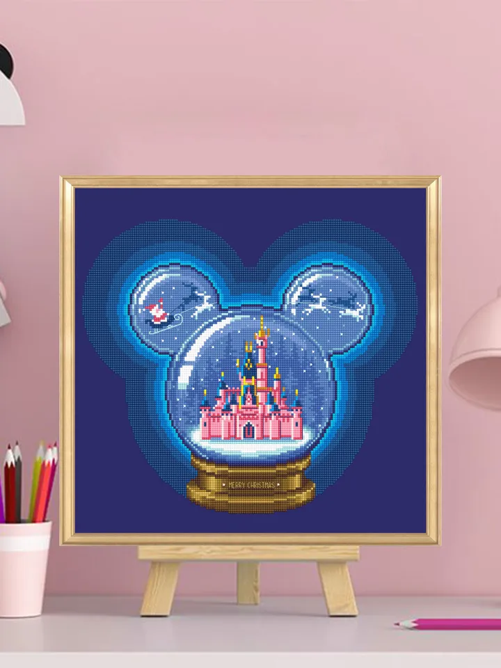 Christmas glass ball cross stitch pattern download PDF Fairy castle cross stitch chart, Christmas mouse pattern PDF Christmas ornaments #N92