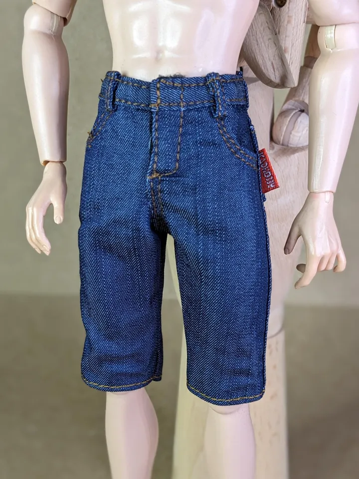 Classic denim shorts for 1/6 scale fashion male doll (Muscular Body or FR Homme, Poppy Parker)