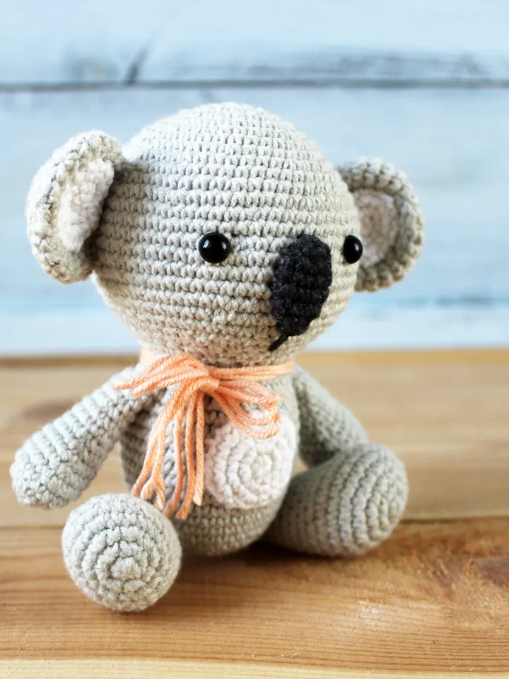 Stuffed koala bear, crochet animals amigurumi, crochet koala toy, handmade koala doll, amigurumi koala bear