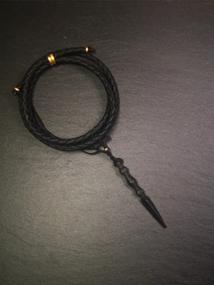Gandhanra Handmade Tibetan Amulet ,Kila(Dorje Phurba) , Trantic Buddhism Ritual Implement Pendant,Made of Copper,Black type,2.2"