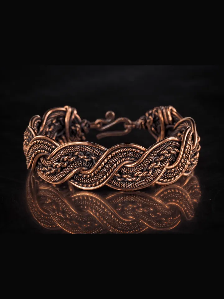 Wire wrapped copper bracelet for woman Antique style copper jewelry WireWrapArt