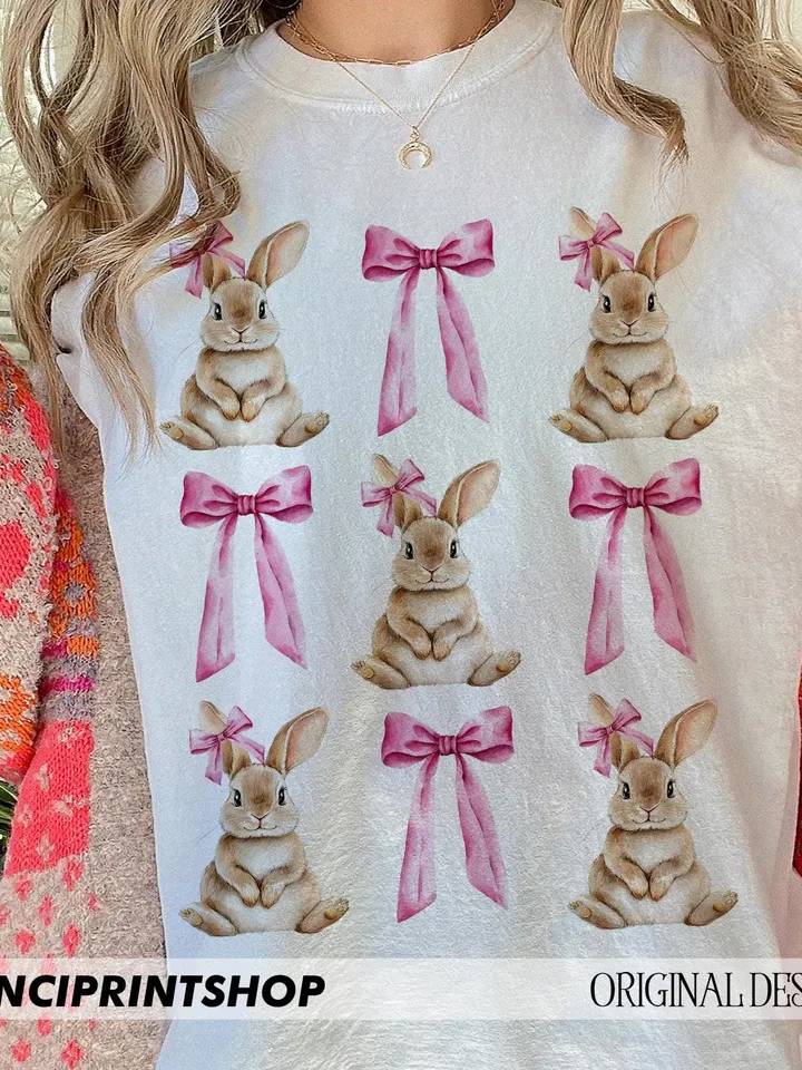 Easter Bunny Pink Coquette PNG, Easter png, Easter bunny png, Coquette Easter png, Girls Easter Png, Bunny Bow png, Easter Sublimation, png
