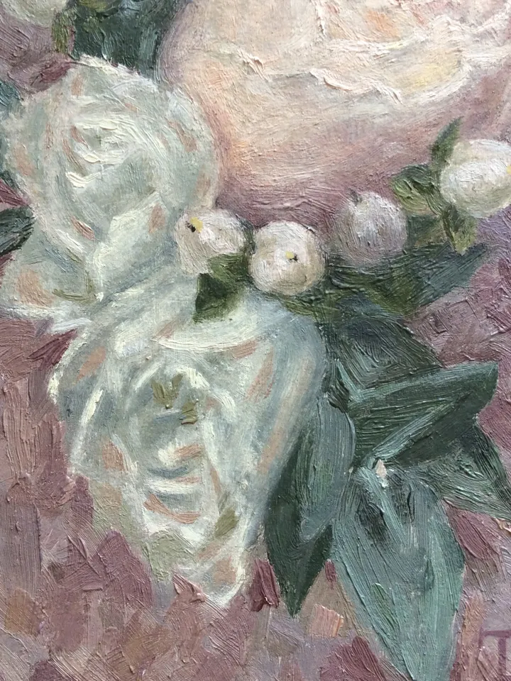 "Rose" oil small painting flower stilllife original wall art picture artwork floral
