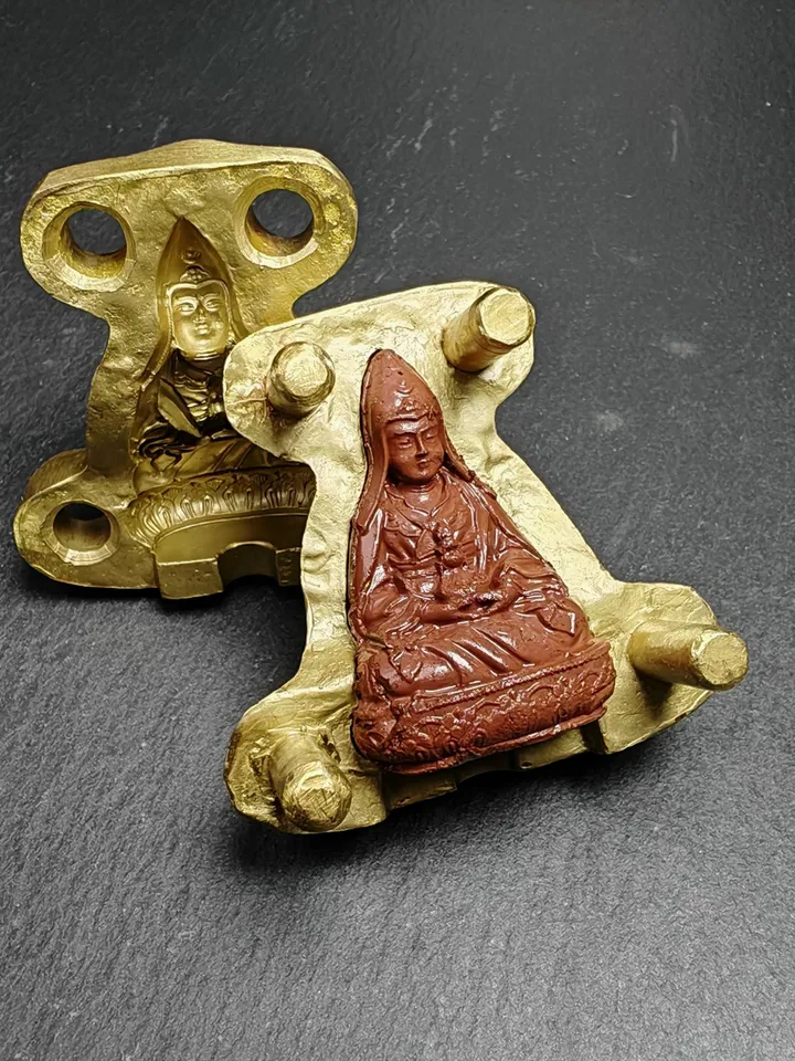 Guru Dewa Chenpo Tsa Tsa Mold,Old Version Mahasukha,4cm Height,Gandhanra Unique Tibetan Buddha Tsha Tsha Mould