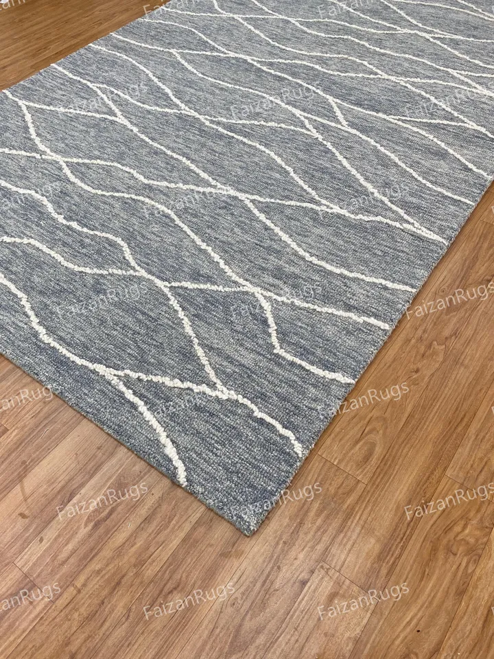 8x10 Hand Tufted Modern Rug Handmade 100% Woolen Rug High and Low Large Area Rugs for Living Dining Bedroom Custom Rug 6x9 8x10 9x12 10x14