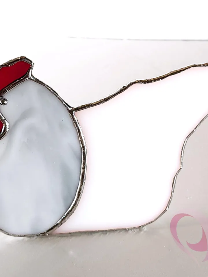 Stained Glass Chicken Suncatcher Cute Sitting Hen Decor Farmhouse Chicken Memorial Gift for Chicken Lovers