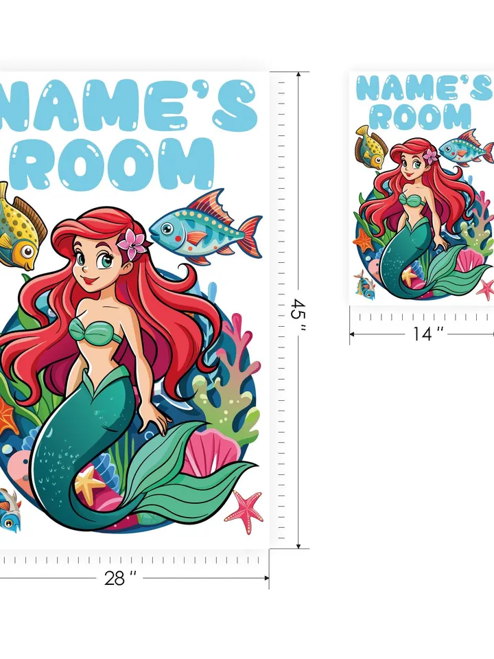 Personalized Mermaid Wall Decal Name Bathroom Sticker el215