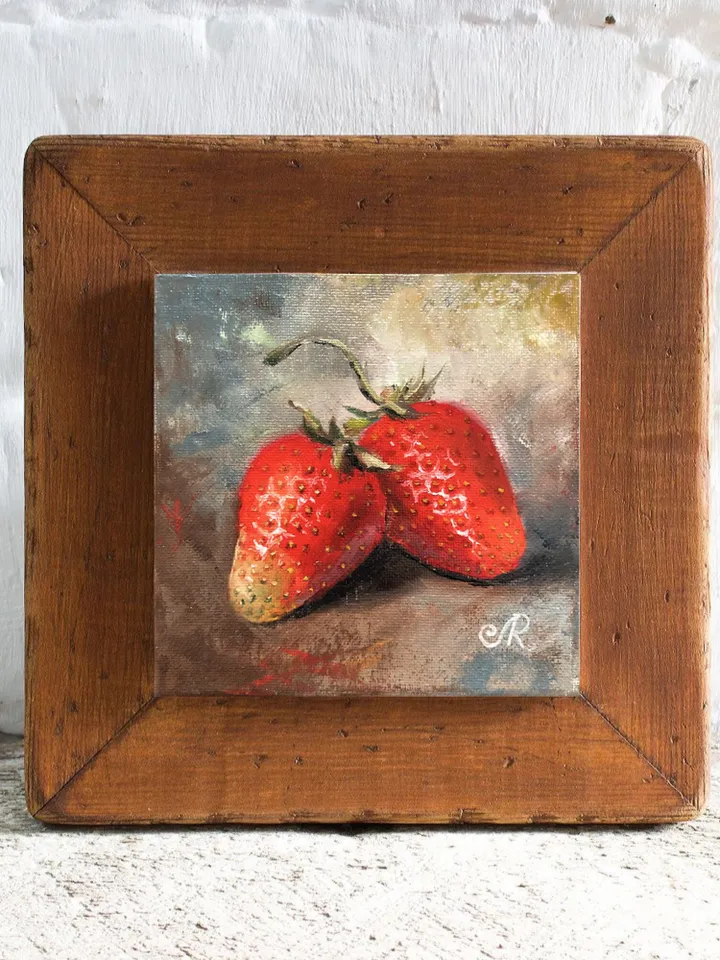 Fruits Painting on Canvas Kitchen Still life Strawberry Painting