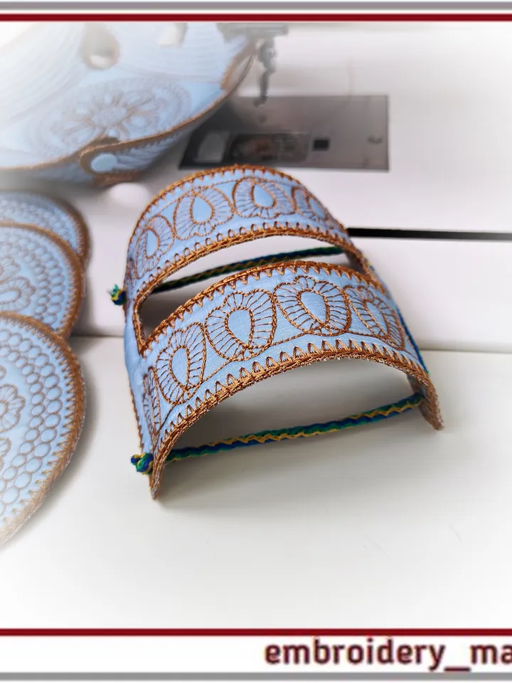 In the hoop design stand holders and mug mat quilting by Embroidery Manavi 05