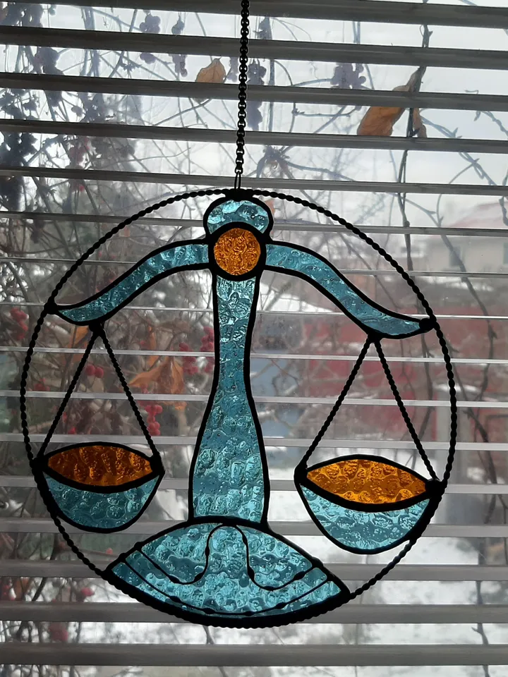 Libra zodiac sign/ Digital Download / Stained Glass Pattern / PDF file / DIY