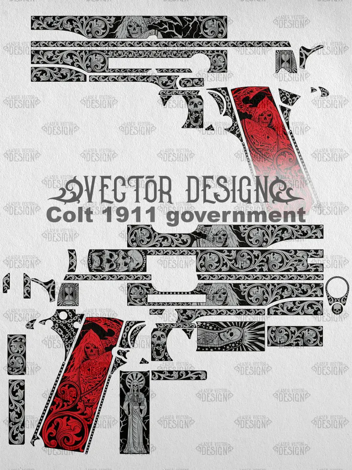 VECTOR DESIGN Colt 1911 government Grim Reaper