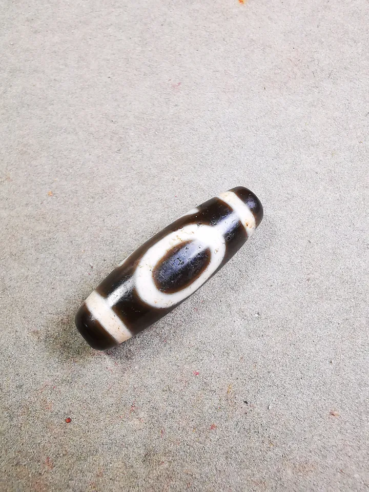 Gandhanra Antique Tibetan Dzi Bead(30 Years Old),Small Size Sky Earth Pattern,Protective Amulet Bead
