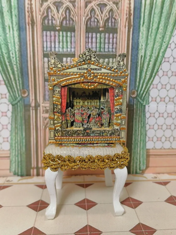 Miniature puppet theater for doll houses.1:12 scale.