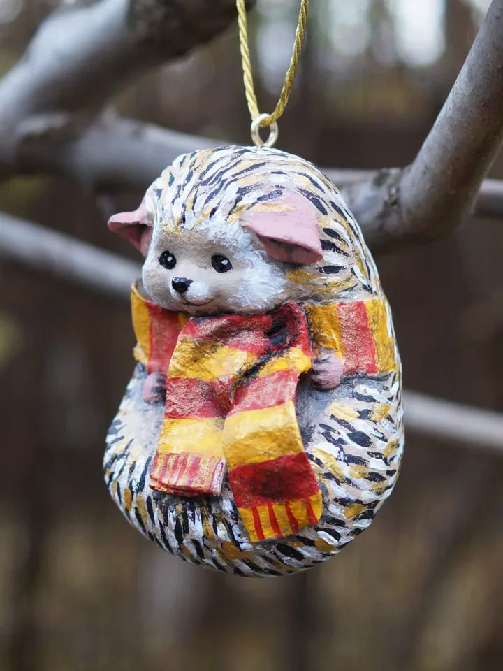 Spun cotton ornament - Hedgehog