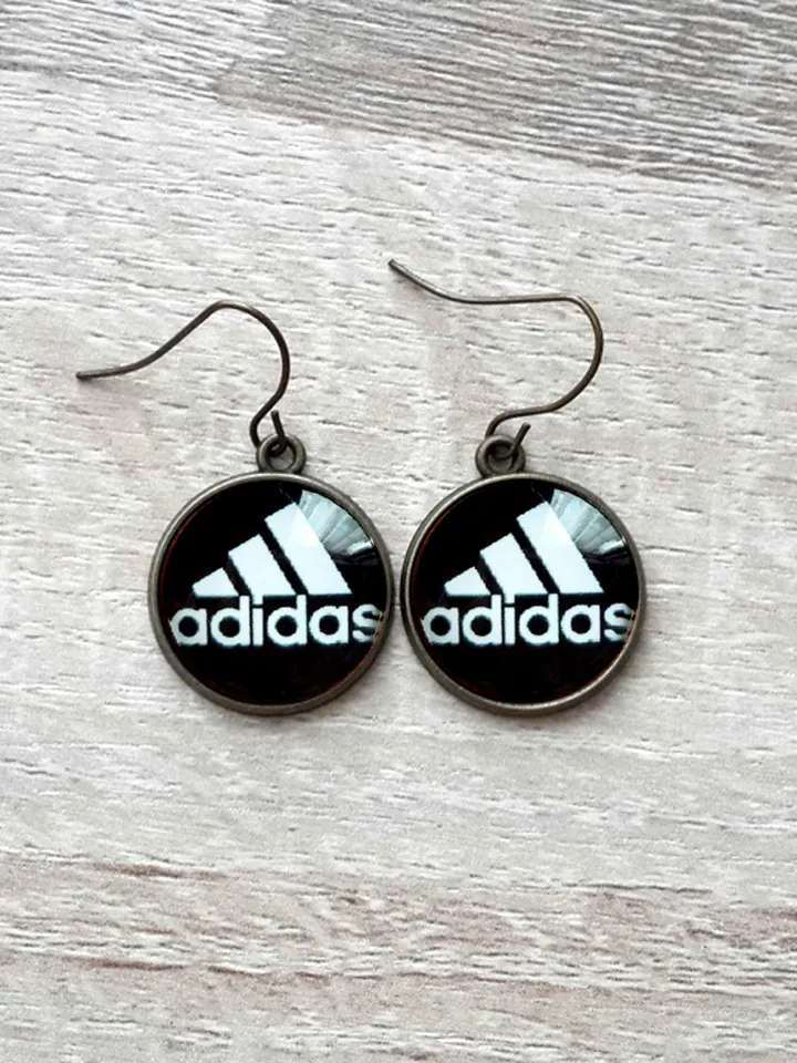 Adidas earrings dangle, Adidas logo earrings, lotus sport accessories, sport earrings