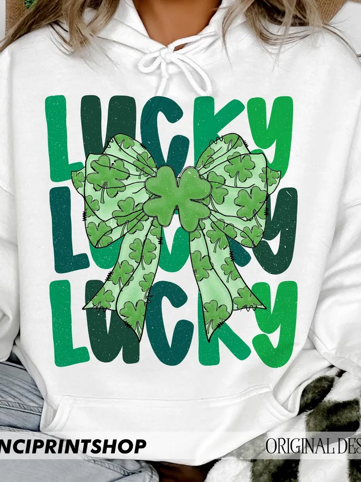 Lucky St.Patricks Day Coquette Png, St Patricks day png, Lucky png, St Patrick Bow Png, Girl st patricks day, Shamrock png, Sublimation png