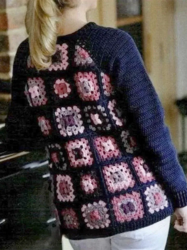 Sweater granny squares, crochet pattern sweater granny square, pdf