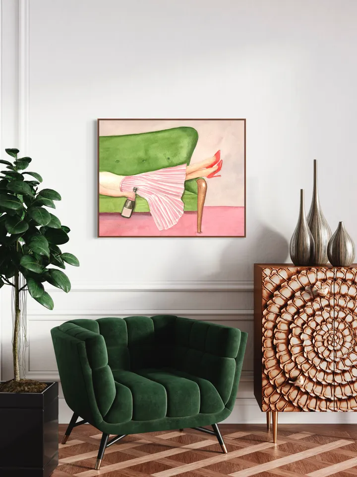 Women Drinking Champagne, Watercolor Painting, Home Bar Decor, Fashion Wall Art, Alcohol Poster, Champagne Lover Gift, Wine Poster Art