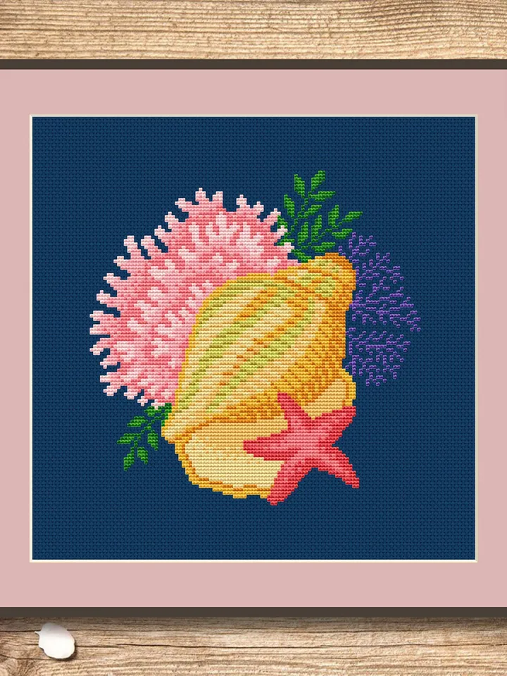 Sea Beauty Cross Stitch Pattern, See Cross Stitch Pattern, Shell Cross Stitch Pattern, Starfish Cross Stitch Patterns, Ocean pattern #oth011