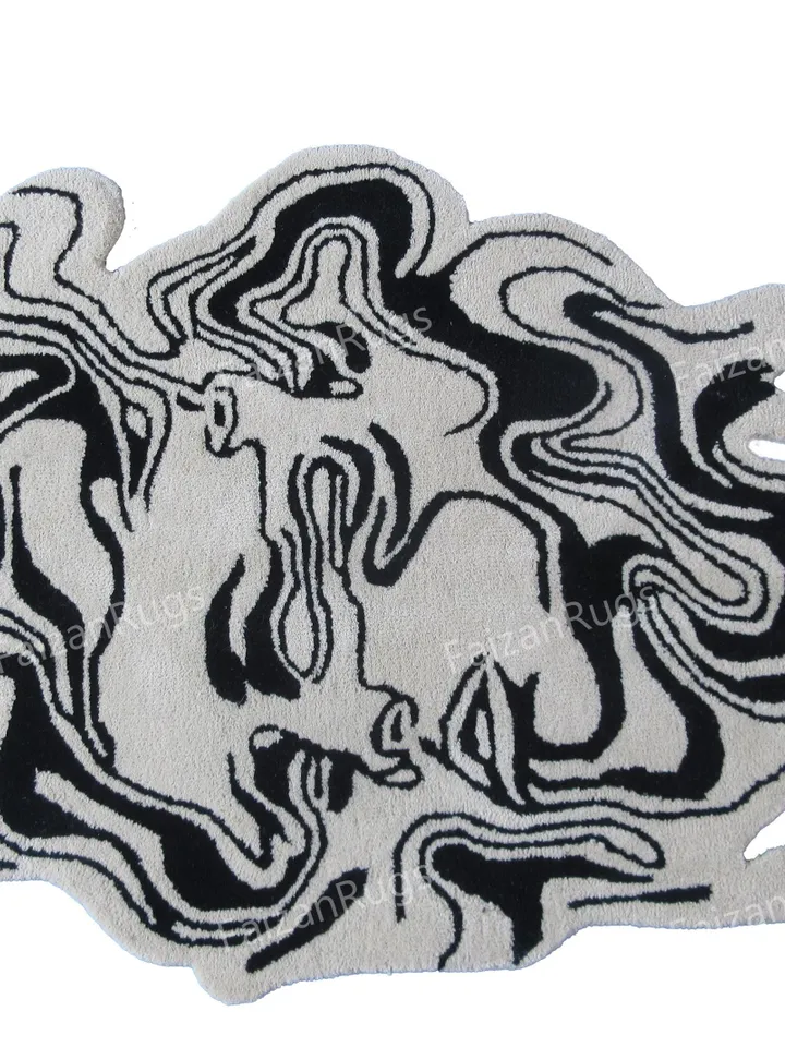 Abstract Face Melting Rugs | Hand-Tufted Stunning Colors Wool Rug | Handmade Area Rug for Home, Bedroom, Living Room, Kids Room, Custom Rug