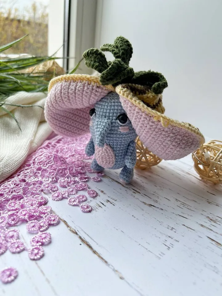 PDF Crochet Pineapple Elephant Pattern, Amigurumi Fruit Animal Tutorial, Unique Handmade Toy Design, Small Toy Eco-Friendly DIY Pattern