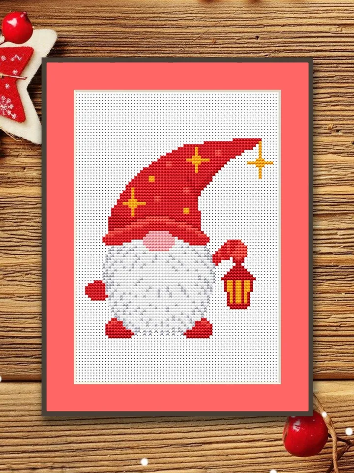 Christmas Gnome Cross Stitch Pattern, Merry Christmas Cross Stitch Pattern, Christmas Decoration, Christmas Pattern #hld024